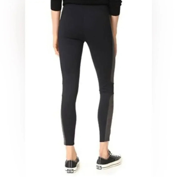 Spanx Panel Faux Leather Ponte Legging Black Size Extra Small - Picture 3 of 8